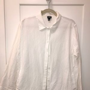 Eileen Fisher White Linen Jacket / Blazer size L